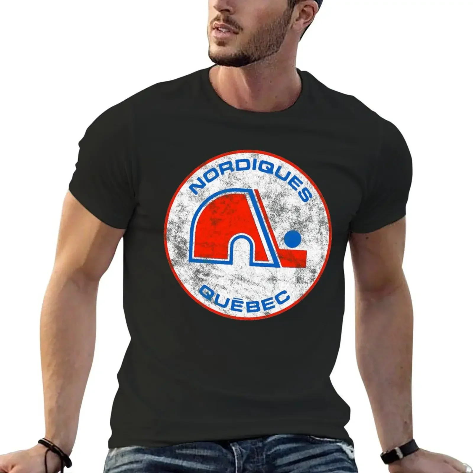 

Quebec Nordiques Worn Logo - Old Time Hockey Teams T-Shirt animal prinfor boys shirts graphic tees Men's clothing