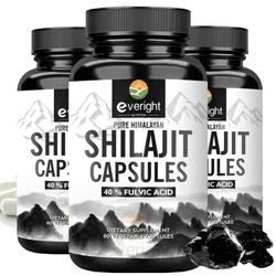 Shilajit Supplement with 40% Fulvic Acid for Male Strength Performance,  6500mg Himalayan 85+ Trace Minerals Health Supplement