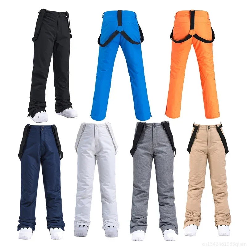 Cheap Women\'s and Men\'s Ice Snow Pants Outdoor Snowboarding Clothing Strap Trousers Skiing Suit Wear 10K Waterproof