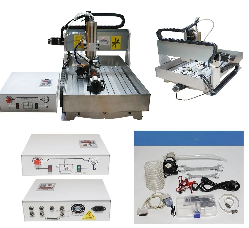 Cutting Machine with Water Tank Z Axis Add Height 2200W 4 Axis Metal Wood Milling Drilling Engraver CNC Router 6040 Engraving