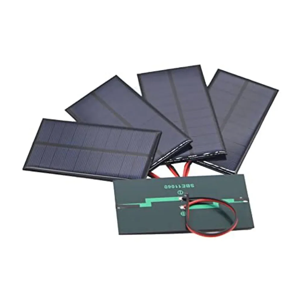 110mm X 80mm Photovoltaic Cells 5 PCS Solar Panels 5.5V 200mA Output For Renewable Energy Projects For Home Lighting