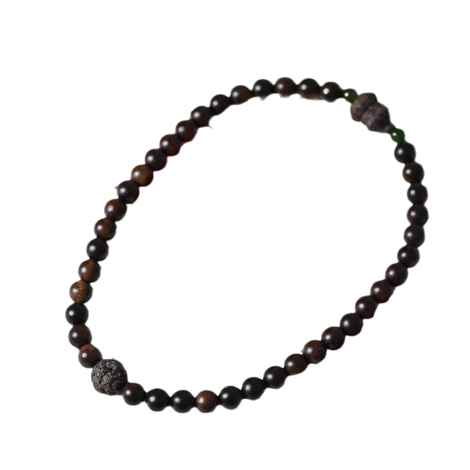 Natural Vietnamese Phuoc Son Red Earth 0.8 Agarwood Bracelet Jadeified Wood Gourd Pixiu Double Circle Collectible Jewelry