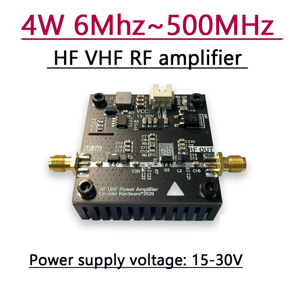 6 ~ 500MHz 4W HF VHF RF wzmocnienie mocy 30dB dla nadajnik radiowy krótkofalówki krótkofalówki CW AM 433M 13.56M