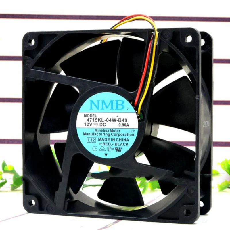 X 1PCS For NMB 4715KL-04W-B49 | 12V 0.90A | 12CM | Double Ball High Air Volume Cooling Fan