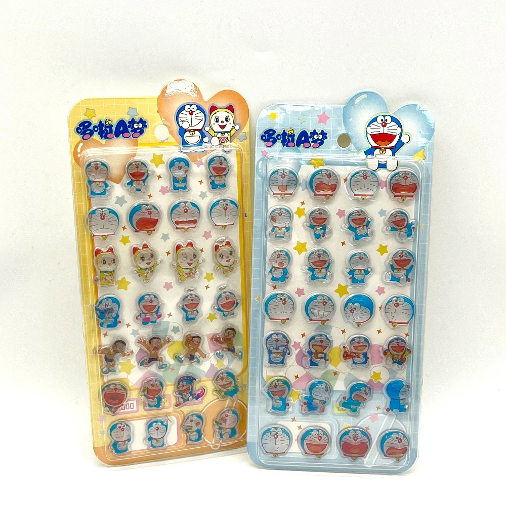 2026 New Doraemon 3D Stereoscopic Crystal Stickers Children's Creative Handbook Decoration Stickers Cute Cartoon Kids Stationery
