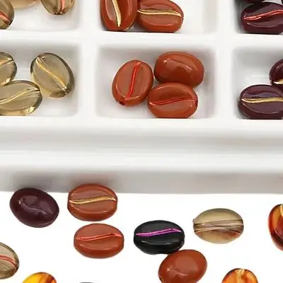 30pcs 11x8mm Acrylic Coffee Bean Beads For Necklace Bracelet Earring DIY Jewelry Making Beads