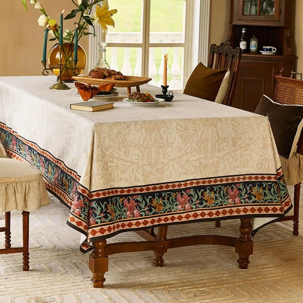 

Rectangular household printed tablecloth, high-quality waterproof American retro atmosphere, coffee table cover