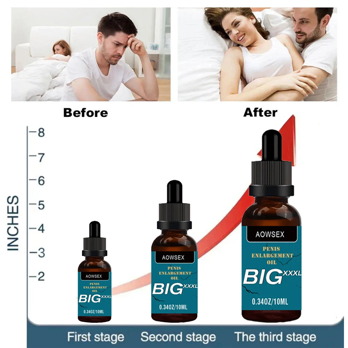 Penis Erectile Enlargement Oil for Men Growth Thickening Cock Erection Enhance Products Accelerates Male Penile Bigger Dick Oil