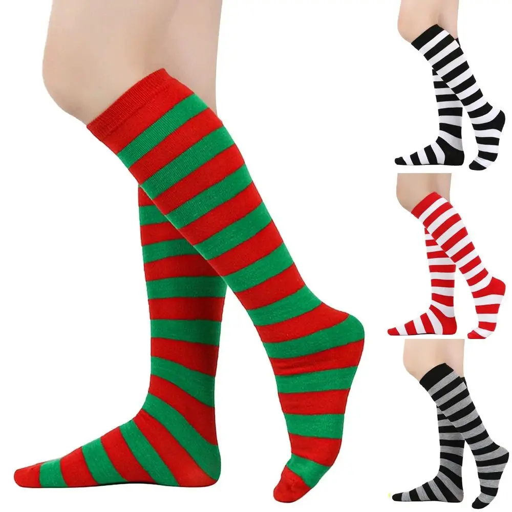 

Japanese Style 9 Colors Striped Sock Black White Pink Warm Calf Sock Knee High Mid-Tube Sock Costume Parties