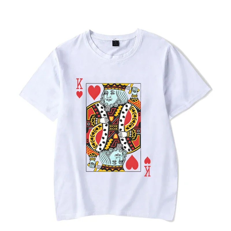 Karten-Herz K/Q Grafik-T-Shirts für Paare Y2k Mode Queen King Tees Harajuku Lustige Freund-Freundin-T-Shirts Liebes-Shirts