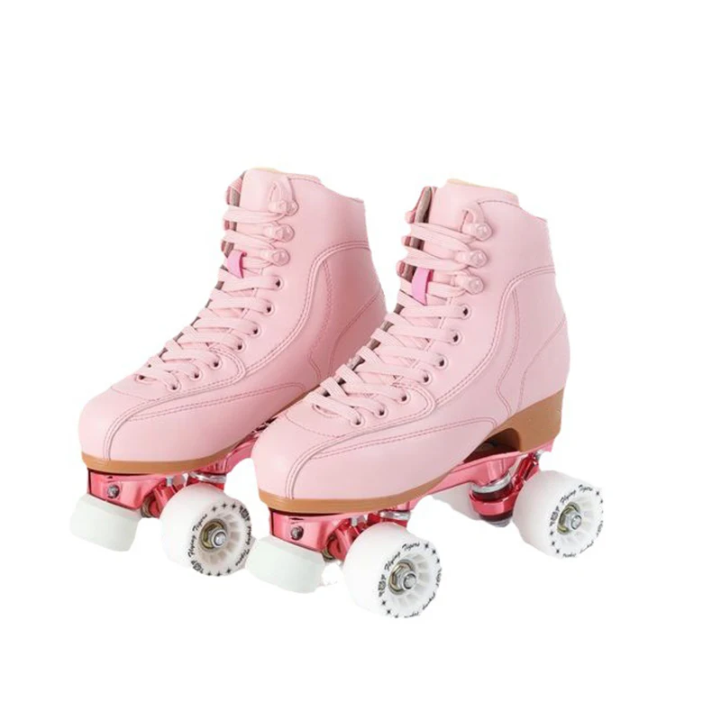 Fashion Trend New Stylish Comfortable Youth Skates Adult Double-row Skates Black Glitter Wheels Flash Professional Roller Skates