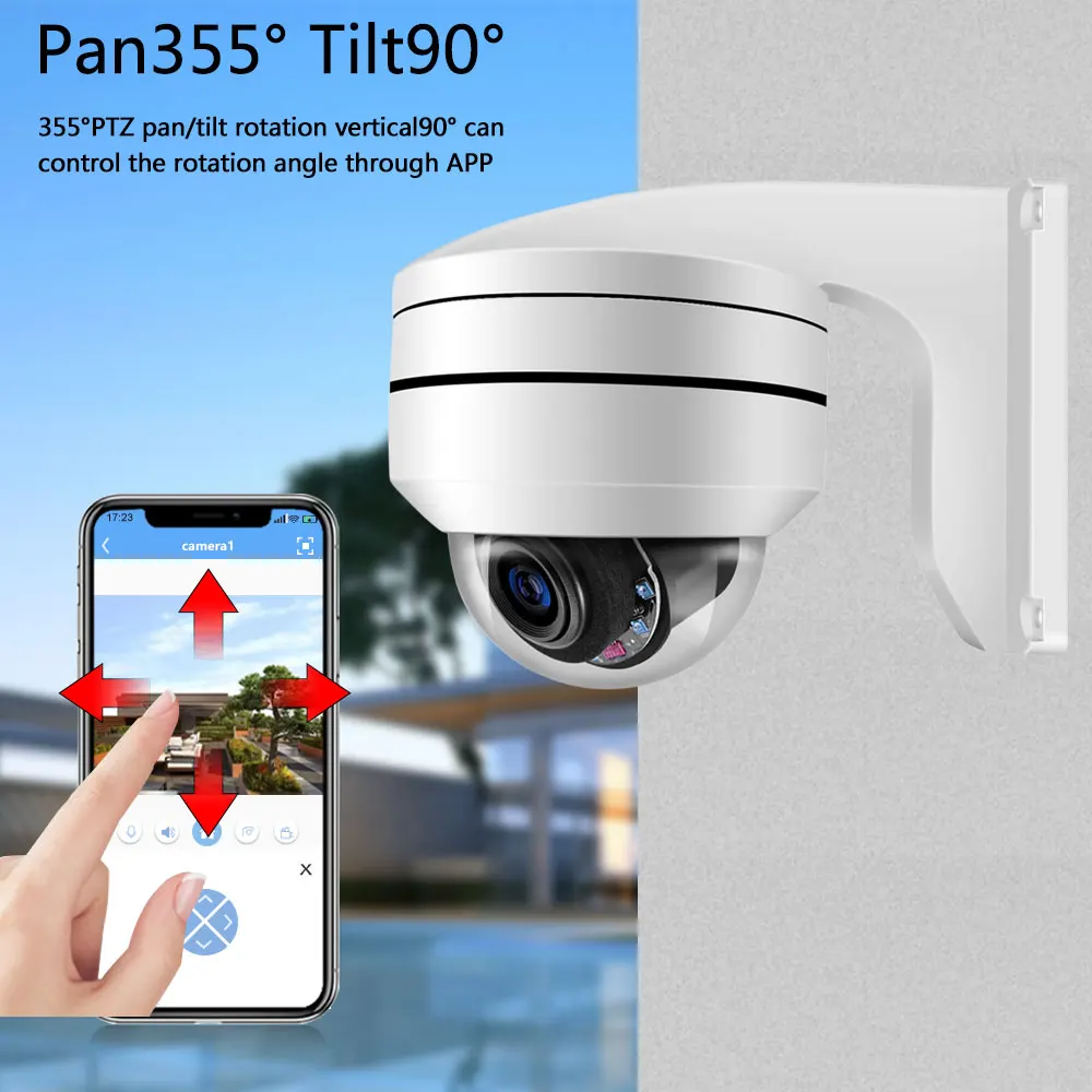 كاميرا PTZ IP مع كشف الحركة ، رؤية ليلية ، صوت ، أمان CCTV ، 4K ، 8MP ، POE ، 5MP ، تكبير بصري 10X ، IP ، P2P ، خارجي ، IP66 #5