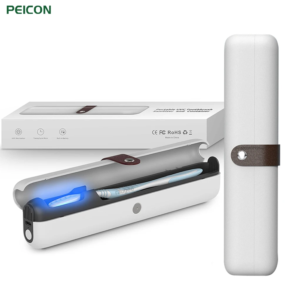 

Portable UVC Toothbrush Sanitizer Case USB Rechargeable for Travel Toothbrush Sterilize Case Mini Electric Toothbrush Sterilizer