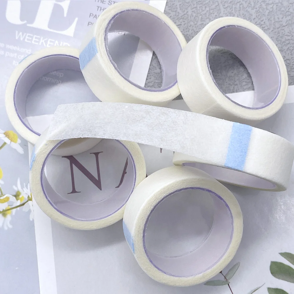 10/20/50 rollos de cinta para pestañas, venta al por mayor, 4,5 M, cinta de papel para extensión de pestañas, parches adhesivos de tela no tejida transpirable debajo de la almohadilla para los ojos