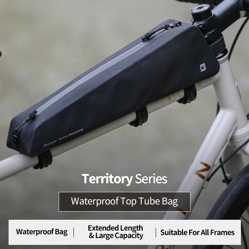 Rhinowalk Bicycle Top Tube Bag Waterproof 1L Frame Bag Cycling Storage Pack Bikepacking For MTB Gravel Phone Bag Accessories