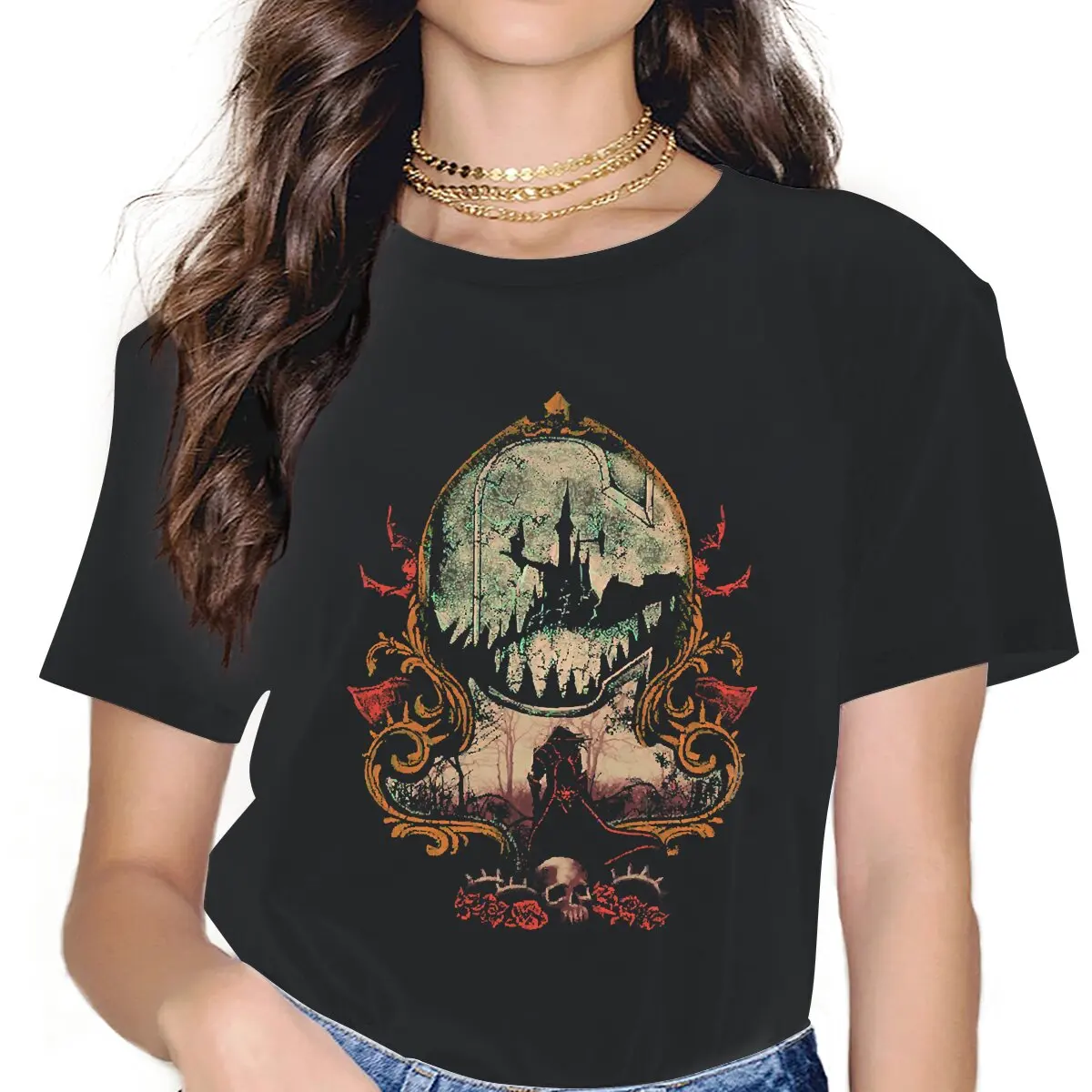 The Vampire Killer Classic  Women Tshirts Castlevania Trevor Belmont TV Grunge Vintage Female Clothing Large Cotton Graphic Tops