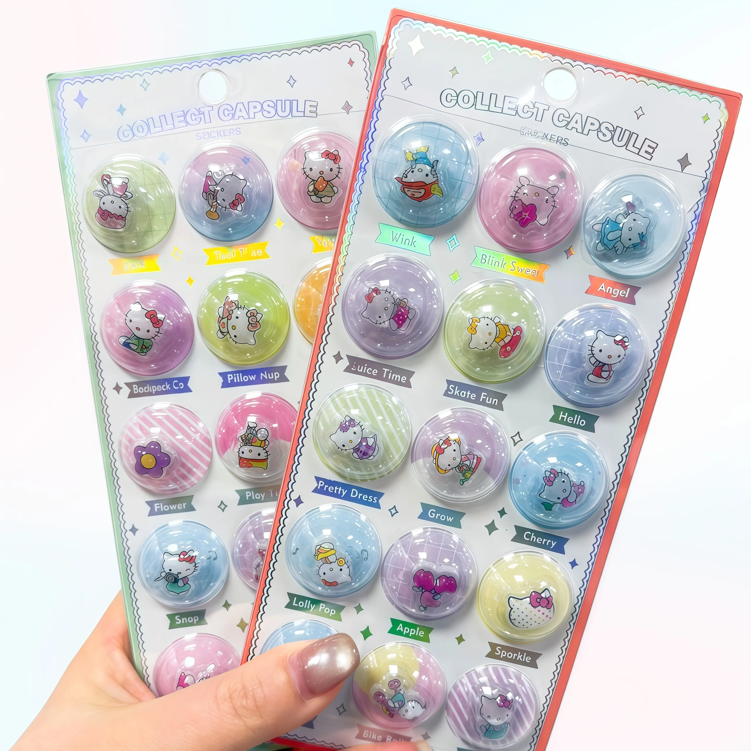24-48 Pcs Melody Kuromi  Kt Capsule Stickers 3d Puffy Glitter Shaker Stickers Cute Kawaii Anime Decals Water Bottle Phone Case - view 4