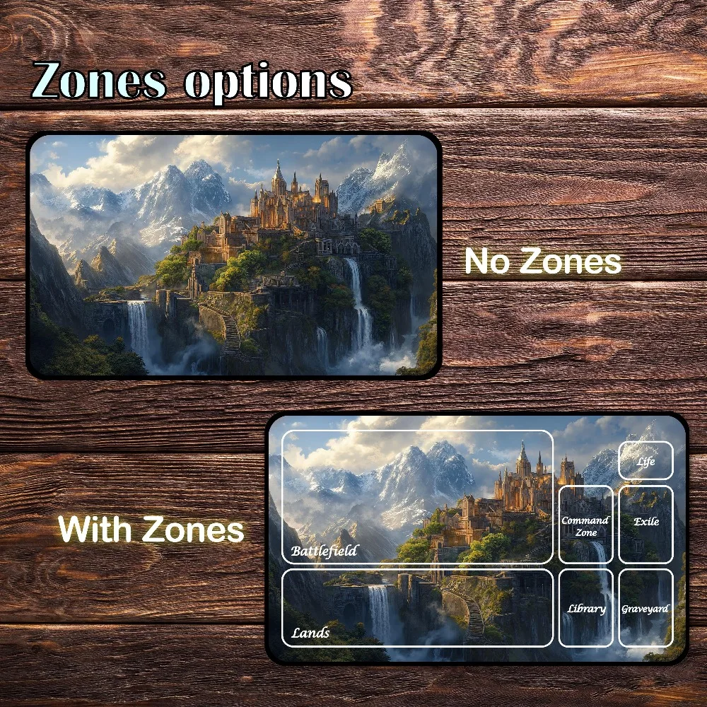 MTG Playmats - Custom Playmat Highland Sanctum, Zones Options desk accessories alfombrillas para escritorio tapis de souris