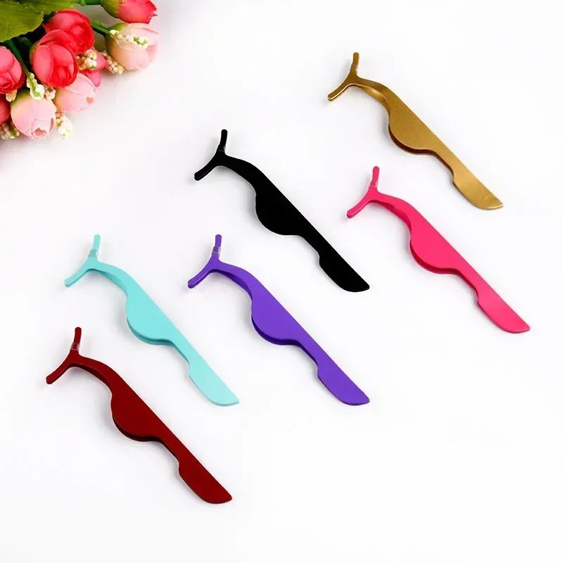Makeup Tools Auxiliary Clip Extension Applicator Curler Nipper False Eyelash Tweezers 1pc