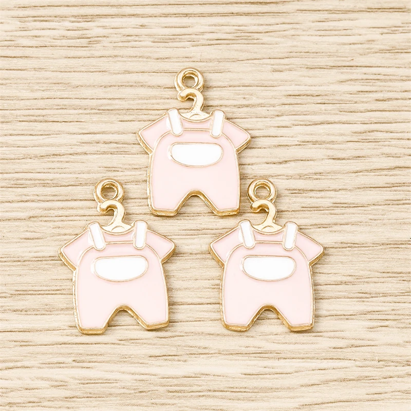 10 Stück Cartoon Emaille Baby Flasche Kleidung Charms Anhänger für Schmuckherstellung Ohrringe Halsketten Zubehör DIY Bastelbedarf – Detail 3