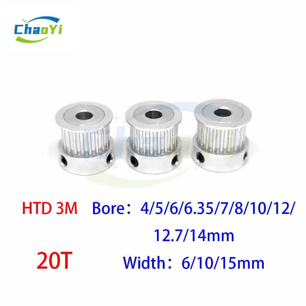 

HTD 3M 20 Teeth Timing Belt Pulley Bore 4/5/6/6.35/7/8/10/12/12.7/14mm 3M Synchronous Wheel Gears For Belt Width 6/10/15mm 20T