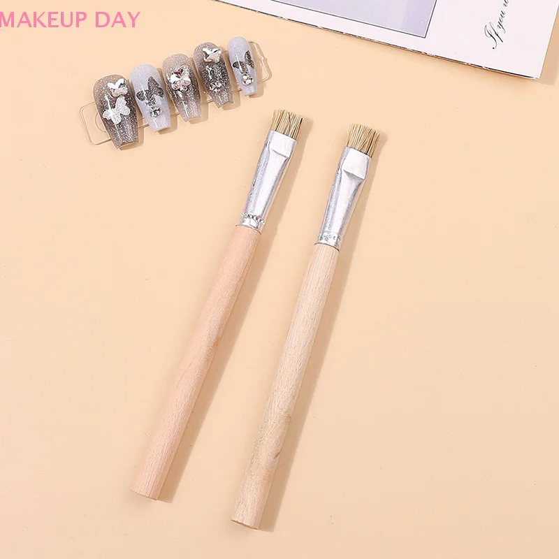 1/50 Pcs Nail Art Ripple Texture Brush French Tip Styling Nail Brush Light Therapy Brush Plastic Manicure Painting Tool