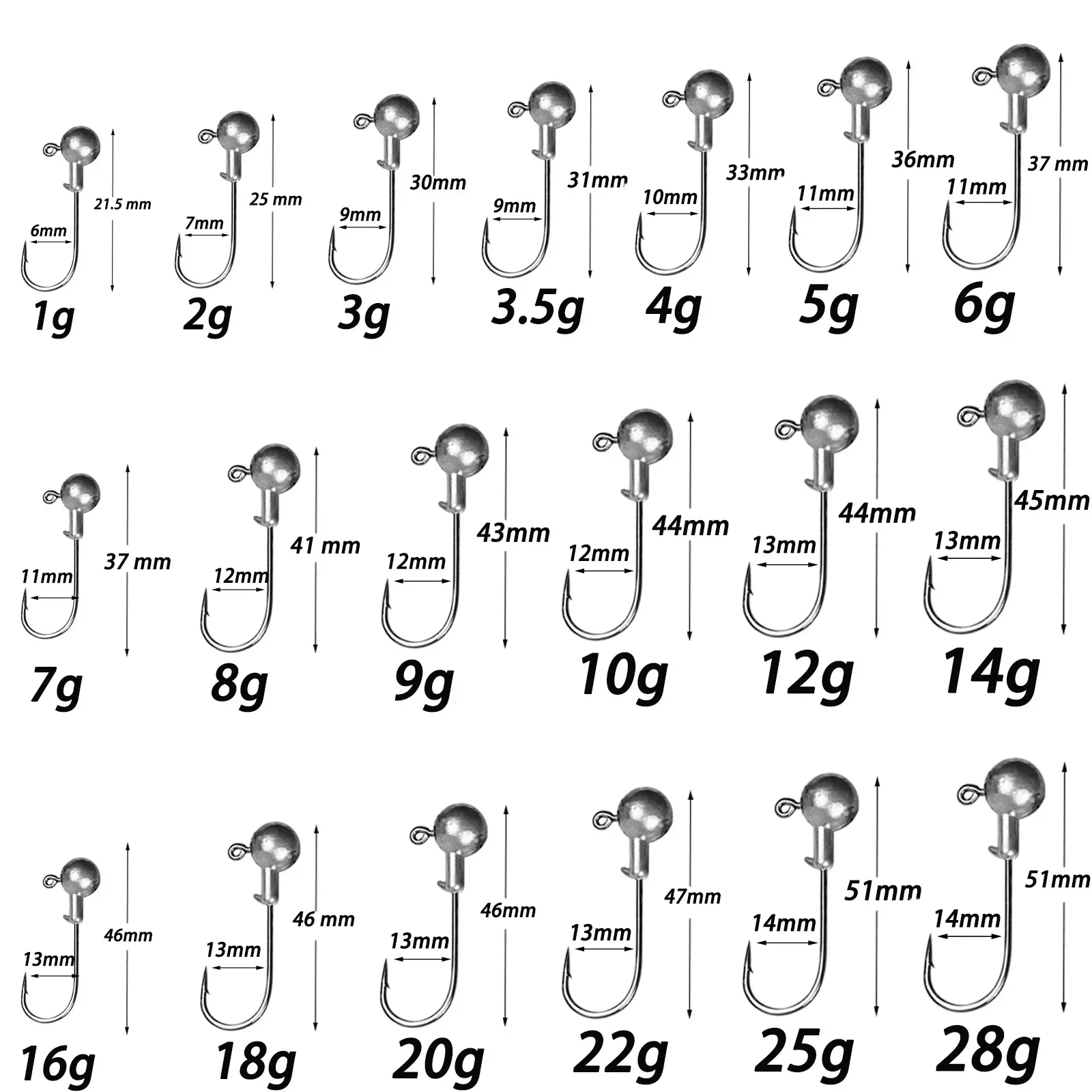Metal Jig Head Hooks 1g 10g 28g Jigging Hook Barbed Crank Gear Shank for Soft Lure Equipment Carp Fishing Tackle Pesca Fishhook