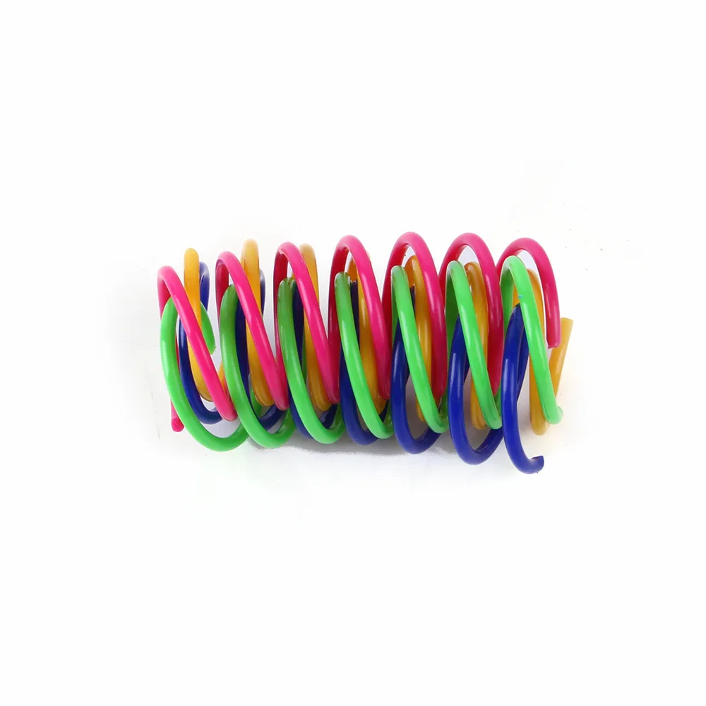 4pcs Cat Fun Toy Colorful Spirals Spring Toys Plastic Coils IQ Training Toys Pet Supplies For Indoor Cats Kitten Pets Playing