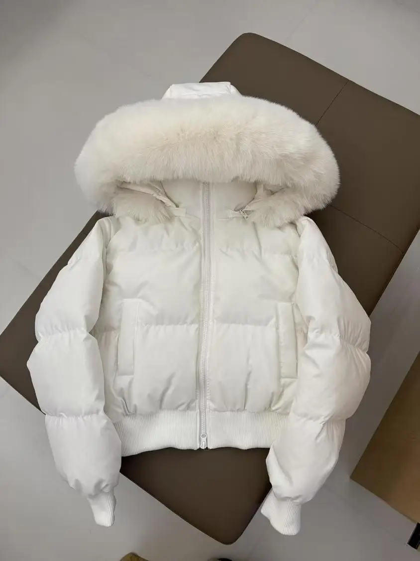 

Американская ретро мода 2025 года, осенне-зимняя корейская женская хлопковая куртка с меховым воротником и капюшоном, винтажная тонкая теплая уличная одежда