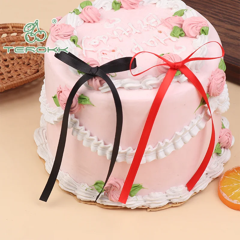10Pcs Bow Ribbon Cake Decoration Desserts Home Decor Birthday Party Decor Kids Valentine's Day Evening Events Cake DIY Decor