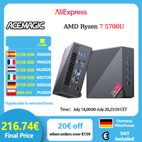 ACEMAGIC AM06Pro Mini PC AMD Ryzen 7 5700U 32GB DDR4 512GB SSD Mini Computer 4K Triple Display Dual Ethernet WiFi6 BT5.2