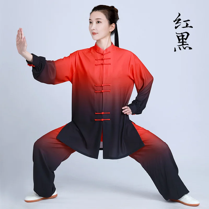 Three Gradient Colors  Chinese Martial Arts Performance Tai Uniform Gong fu Wushu Suit Taiji Clothing Women's New High-End view 2