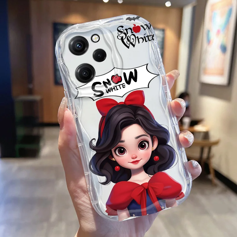 Disney Snow White Cream Phone Case For Xiaomi Redmi 13 12 10 9 A1 A2 A3 K50 40 30 AT A C i X S Pro Plus Funda Soft Shell Cover