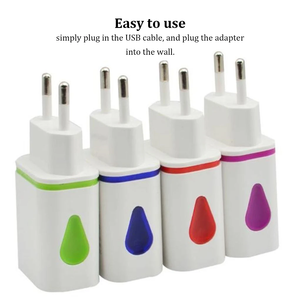 EU/US Plug LED Light Dual Port 2A Output Adapter Mobile Phone Wall PD Charger Device Quick Charge Mobile Charger Fast Charger