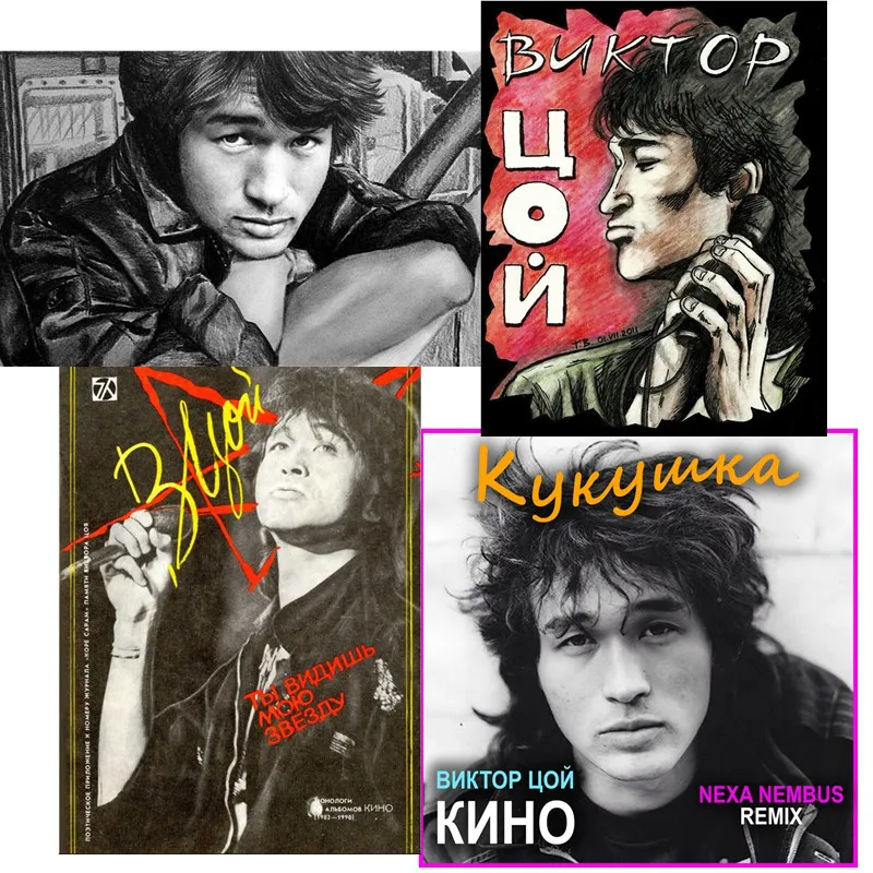 Tri koshki RC043 Retro Viktor Tsoi Poster Paper Posters Wall Sticker Waterproof PVC Decoration Door Living Room Toile Bedroom