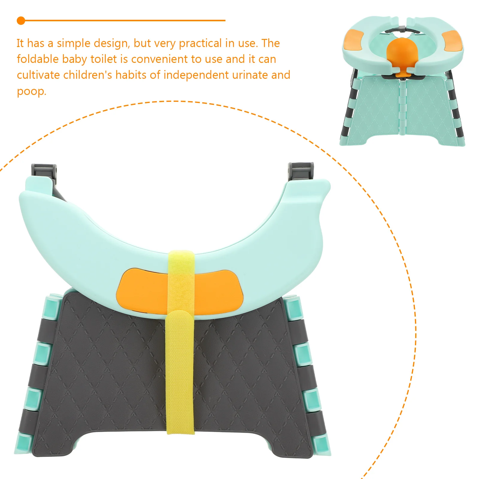 مجموعة واحدة من مقعد نونية محمول للأطفال الصغار قابل للطي، تصميم آمن ومتين من مادة البولي بروبيلين، سيارة تخييم منزلية، تستخدم هدية أعياد ميلاد الأطفال والكريسماس