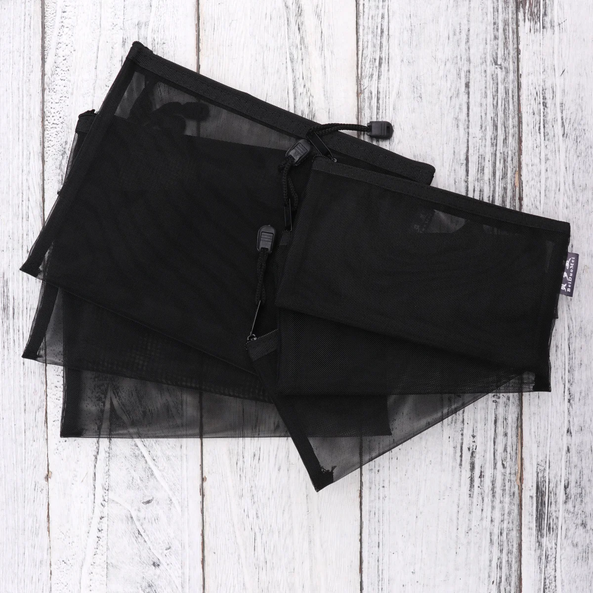 

6Pcs Black Mesh File Bag Portable Zipper Stationery Pouch A5 A6 Document Holder School Office Organizer Set Mesh File Bag