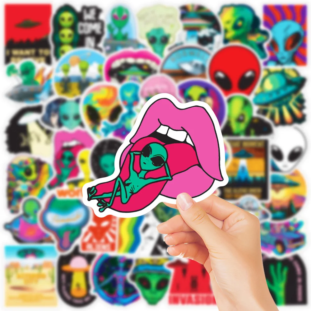 10/25/50pcs Outerspace ET Alien UFO Graffiti Stickers for DIY Scrapbooking Phone Laptop Guitar Suitcase Car Skateboard Helmet