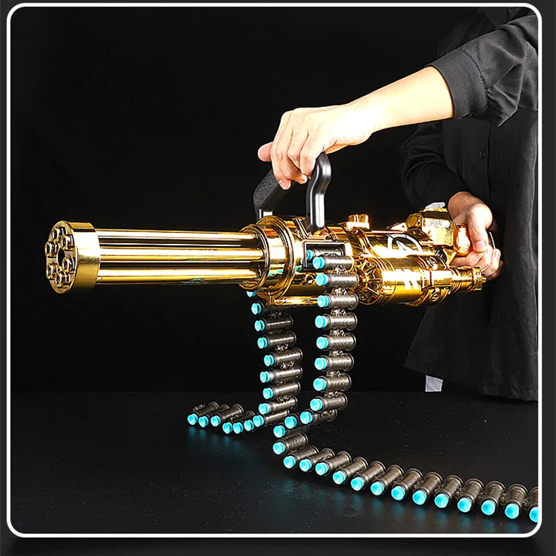 Pistola autoorganizadora de juguete de lanzamiento de carcasa de bala suave continua eléctrica Golden Gatling