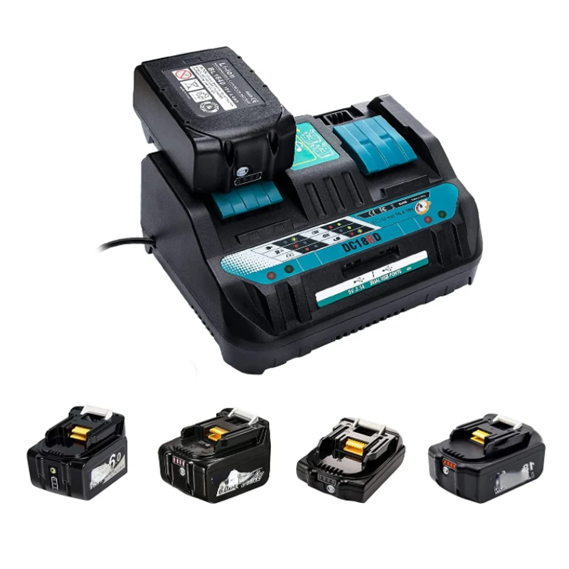 

Dual Port DC Charger for Makita 14.4V 18V Li-ion Battery LXT BL1415 BL1430 BL1830 BL1840 BL1850 BL1850B Li-ion Battery Charger