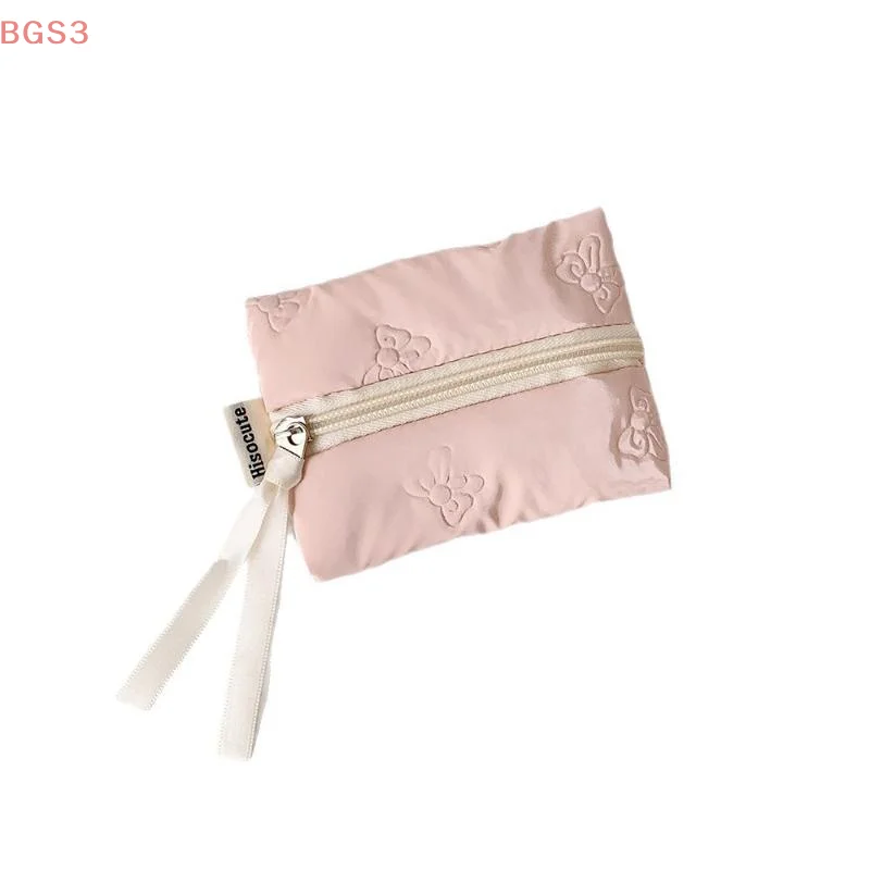 มูลค่าสูง Bow Tie กระเป๋าเหรียญนักเรียนแบบพกพาสายเคเบิลข้อมูลหูฟัง Organizer กระเป๋ามินิลิปสติกกระเป๋า