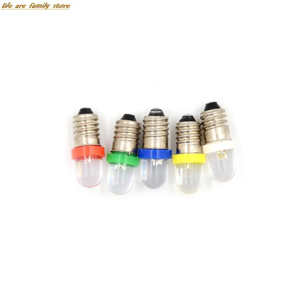 5 قطعة انخفاض استهلاك الطاقة E10 LED برغي قاعدة مؤشر لمبة الباردة الأبيض 6 فولت/12 فولت/24 فولت تيار مستمر ضوء لمبة بالجملة