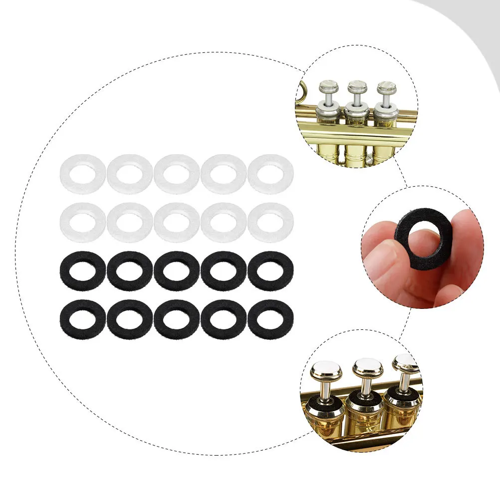 

20Pcs Trumpet Key Pads Gasket Set High Quality Valve Cushion Replacement for Wind Instrument Trombone Key Fixing Accessory