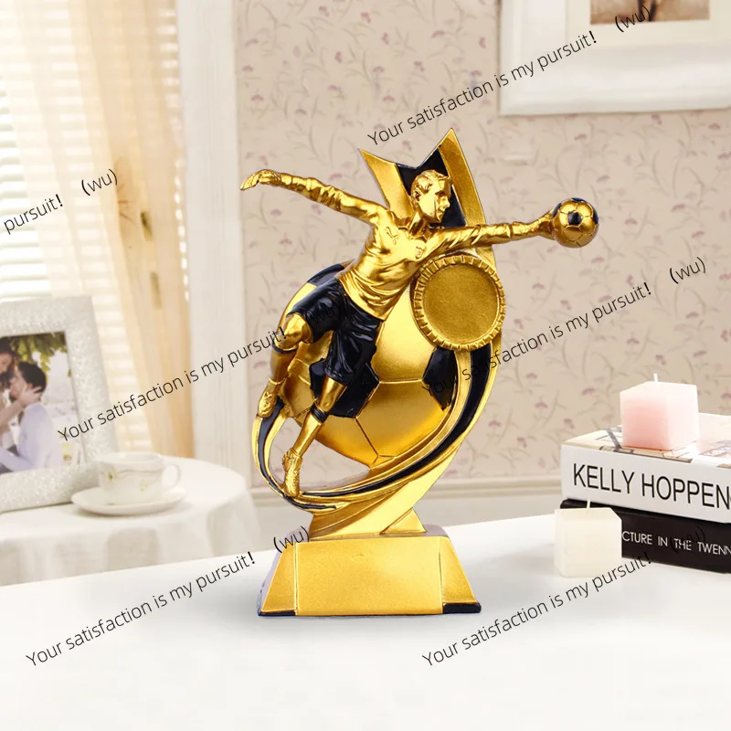 

Resin handicrafts, sports European football men's trophy, gifts and ornaments can be painted by hand with samples.