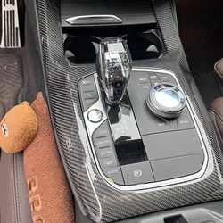 Real Carbon Fiber on Center Console Panel Cover Gear Shift Frame Replacement Durable Trim for BMW X3 X4 X3M X4M G01 G02 G08 22
