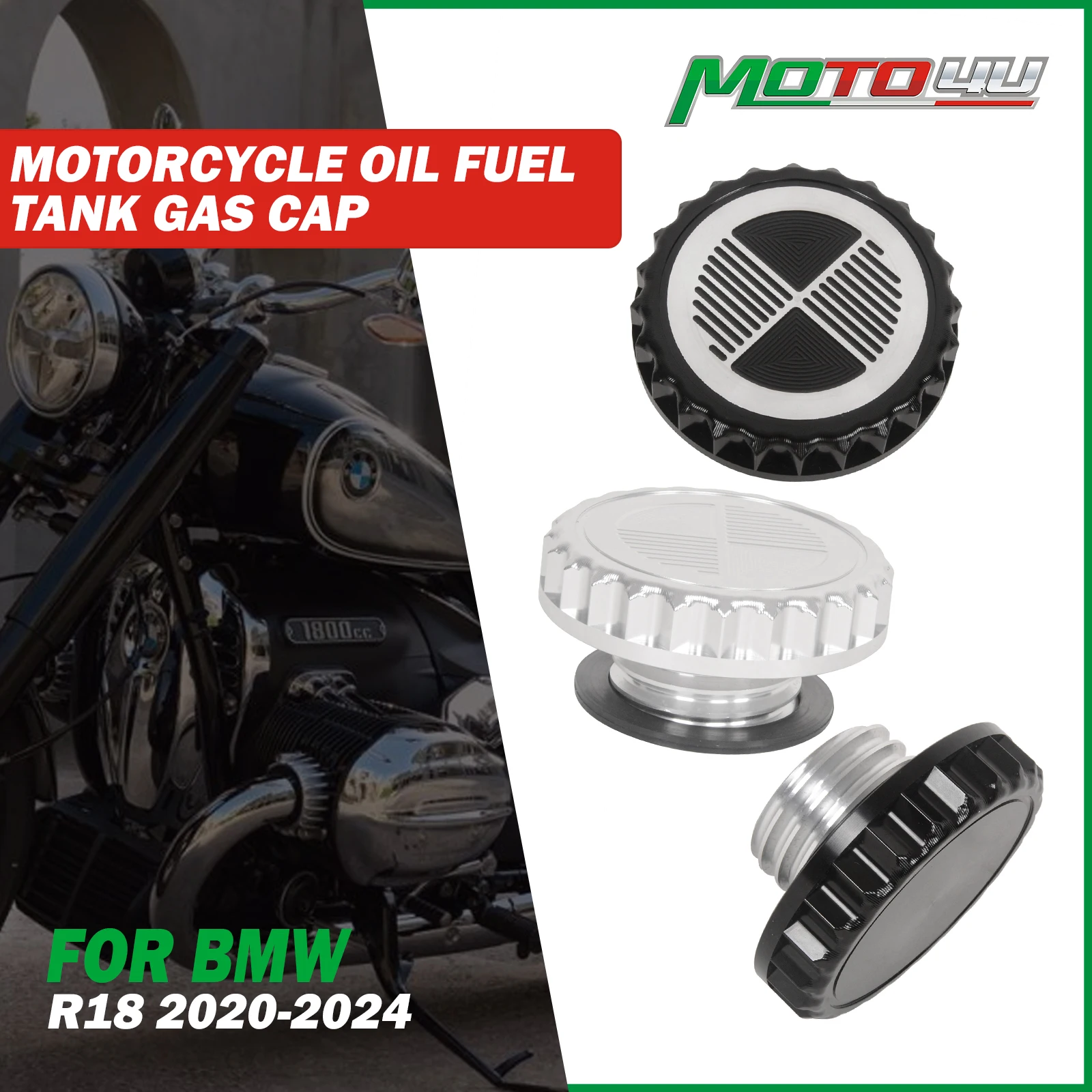 New Motorcycle Aluminum Fuel Tank Gas Cap Oil Tank Cover All Year Cafe Racer For BMW R18 2020 2021 2022 2023 2024