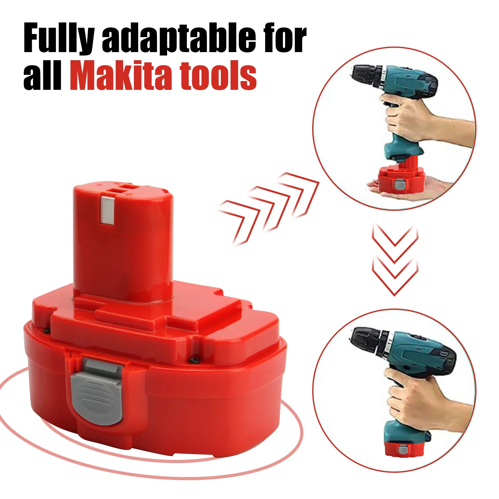 بطارية Ni-MH متينة قابلة لإعادة الشحن 18 فولت 12800 مللي أمبير في الساعة 1/2 قطعة، متوافقة مع 1823/1835/193159 - 1 ونماذج أخرى #4