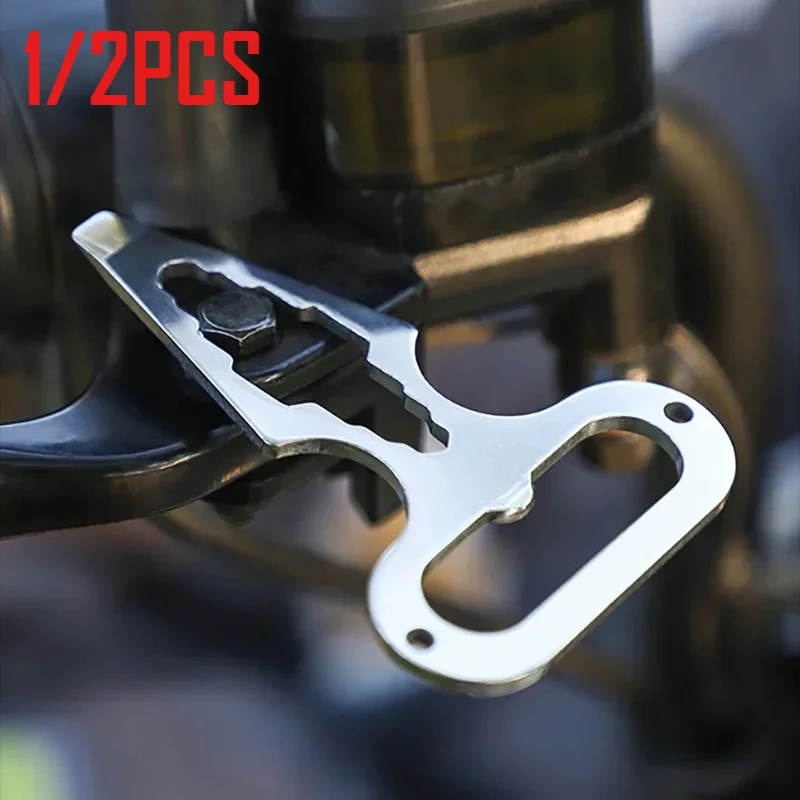 1/2Pc 9×6cm 스테인레스 스틸 EDC 자기 방어 안전 렌치 야외 캠핑 용품 다기능 도구 휴대용 병따개