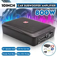 800W/600W 8/10 Inch 12V Car Speaker Active Subwoofer Car Under Seat Slim Sub Woofer AMP Super Bass Amplifier Subwoofers Body Kit