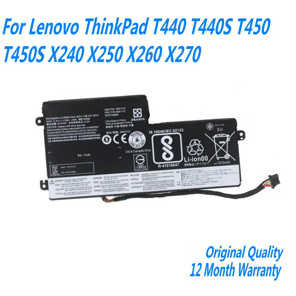 

New 11.1V 24WH 45N1110 45N1111 45N1112 Laptop Battery For Lenovo ThinkPad T440 T440S T450 T450S X240 X250 X260 X270